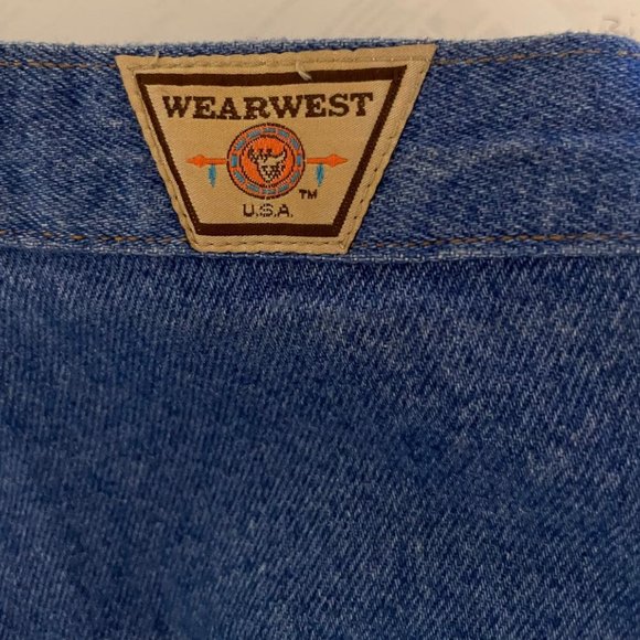 Retro WearWest  very Unique  high waist Jeans  7/8 with fringe apron attached - Picture 5 of 5